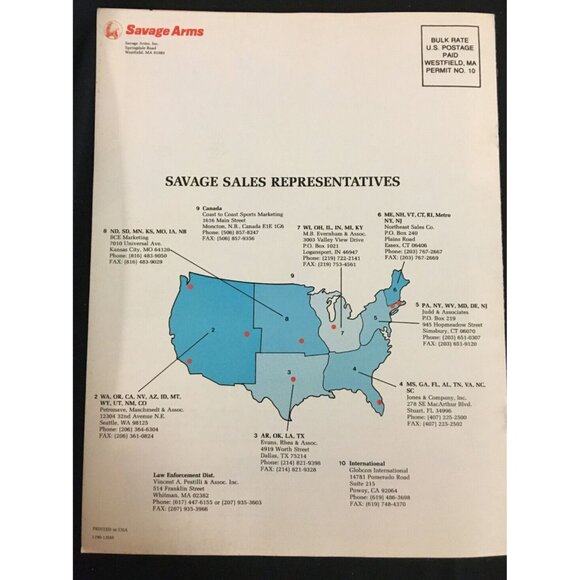 Savage Arms Inc. 1991 Firearms Catalog VINTAGE Long guns Rifles - Picture 6 of 6
